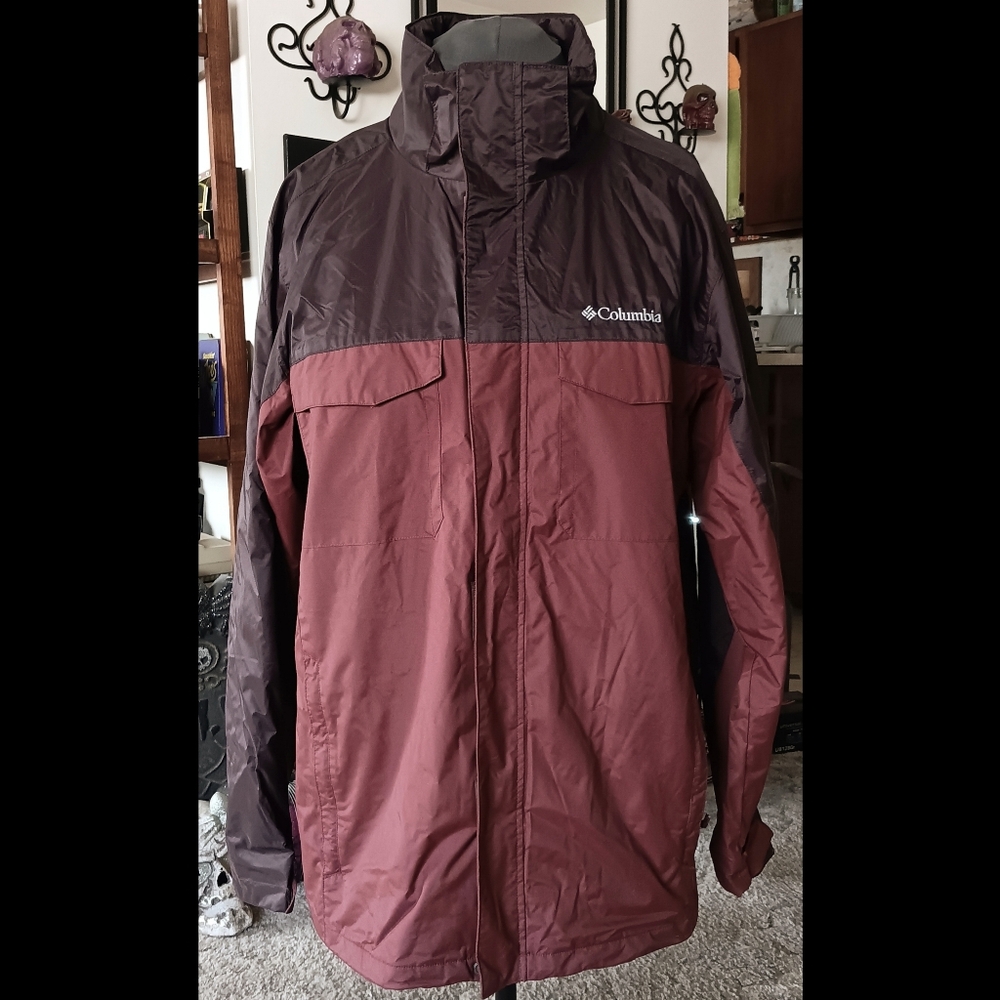 🖤 Columbia Mens Windbreaker Jacket Waterproof Large L Full Zip Outdoor Fall
